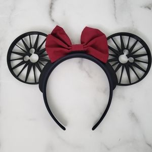 Mickey Ears Headband with Burgundy Bow